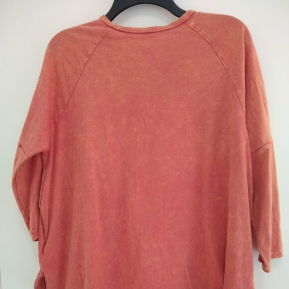 JC fits. inc women's XS bohemian tunic top pale pumpkin distressed coloring - Picture 2 of 14